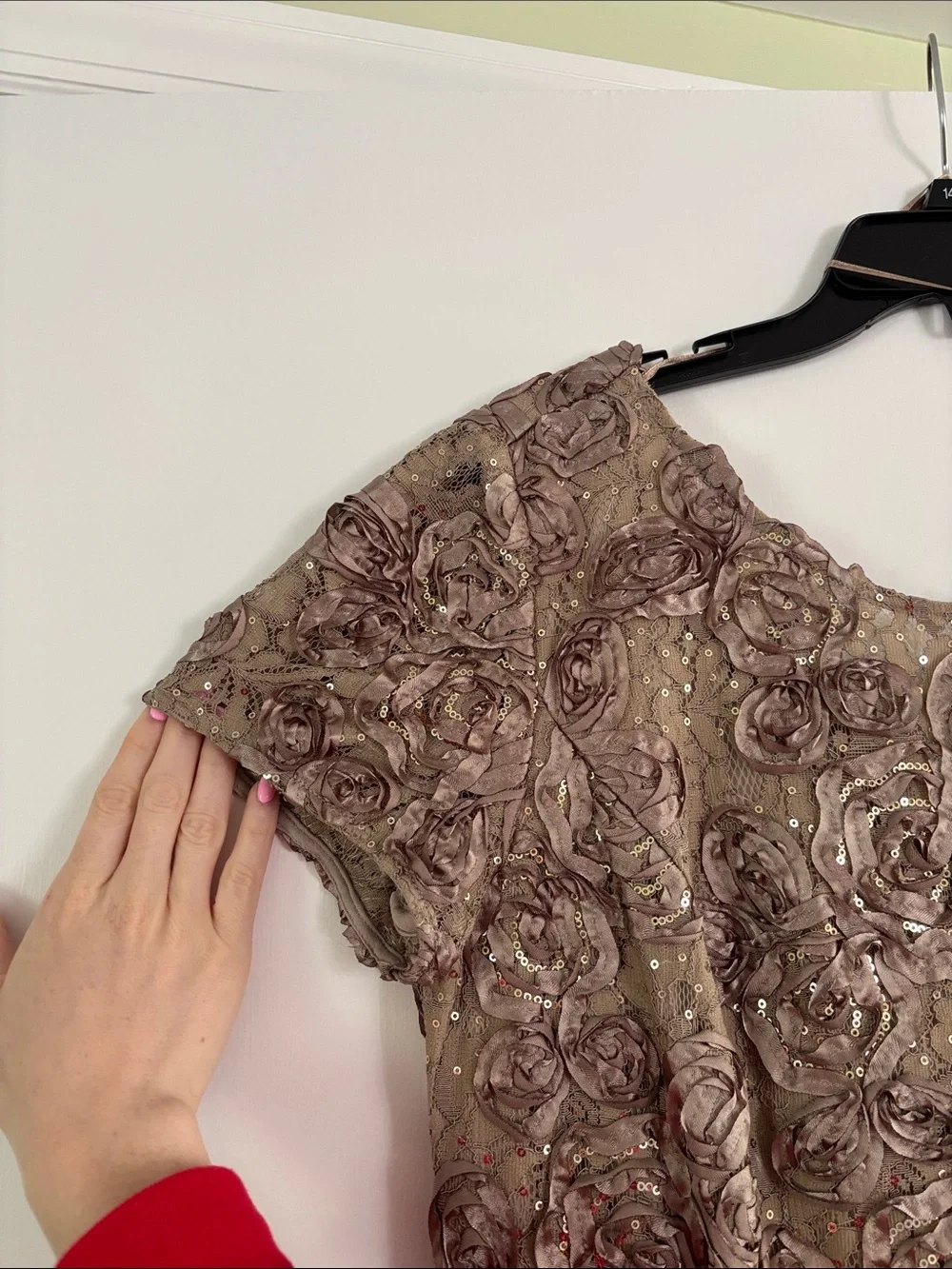 Alex Evenings Taupe Floral Embellished Evening Gown - Picture 2 of 7